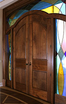 Black Walnut Entranceway with Stained Glass Surround - 3/4 view inside