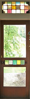 Quartersawn White Oak Exterior Door with Leaded Stain Glass